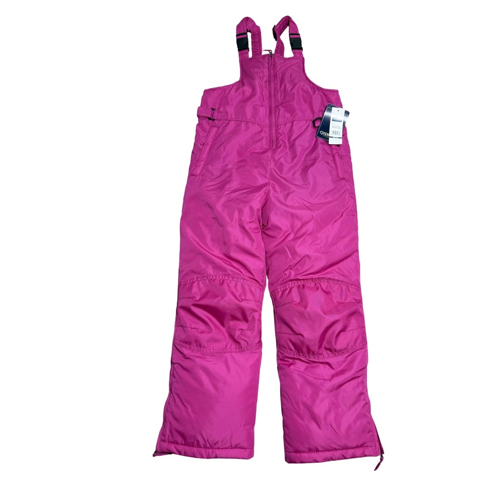 Cherokee Snow Bib Pants Youth 8/10 Pink Insulated Ski‎ Adjustable Straps Winter